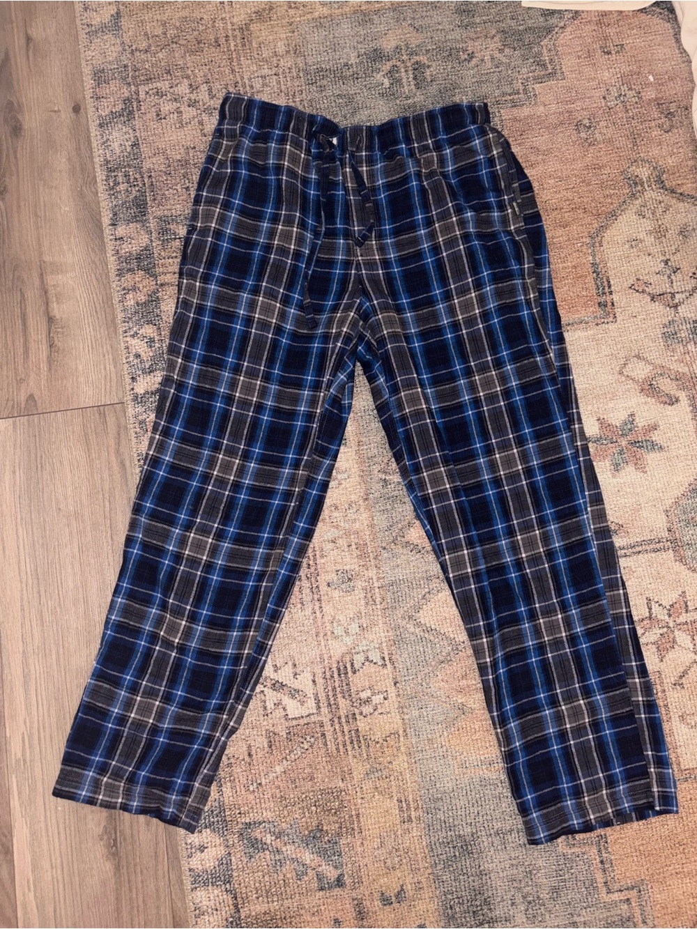 Eddie Bauer Men’s Navy and Black Plaid Pajama Pants